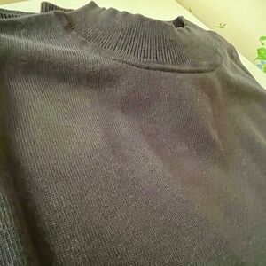 Coldwater Creek Black Silk and Cotton Mock Neck Sweater EUC